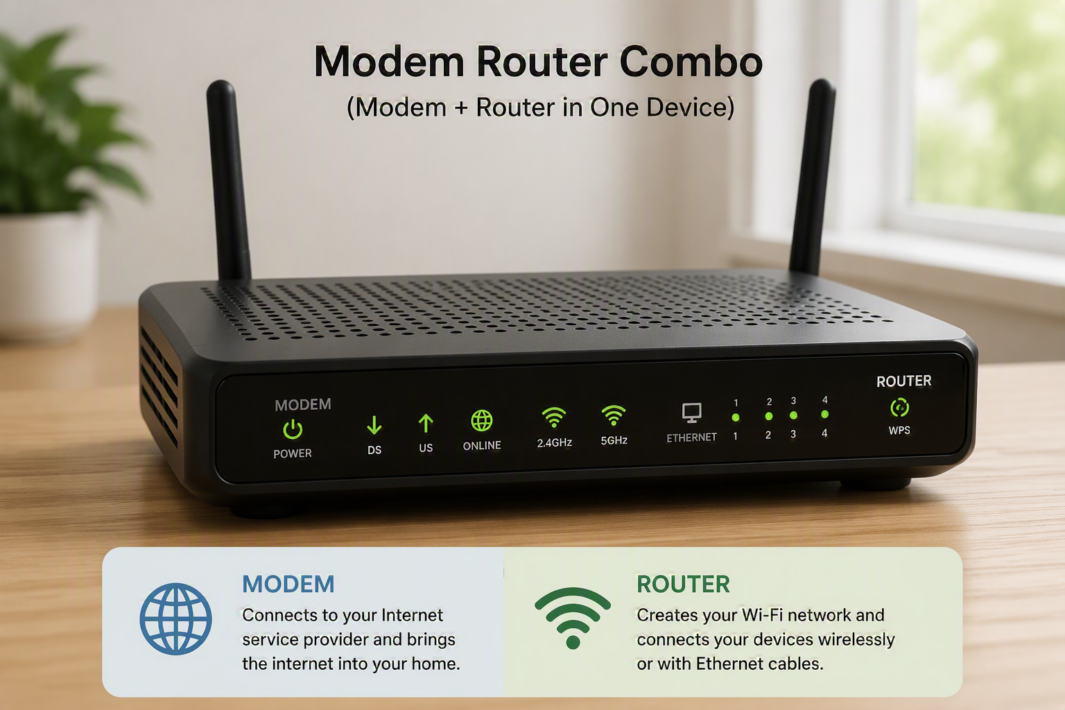 How does a modem router combo work